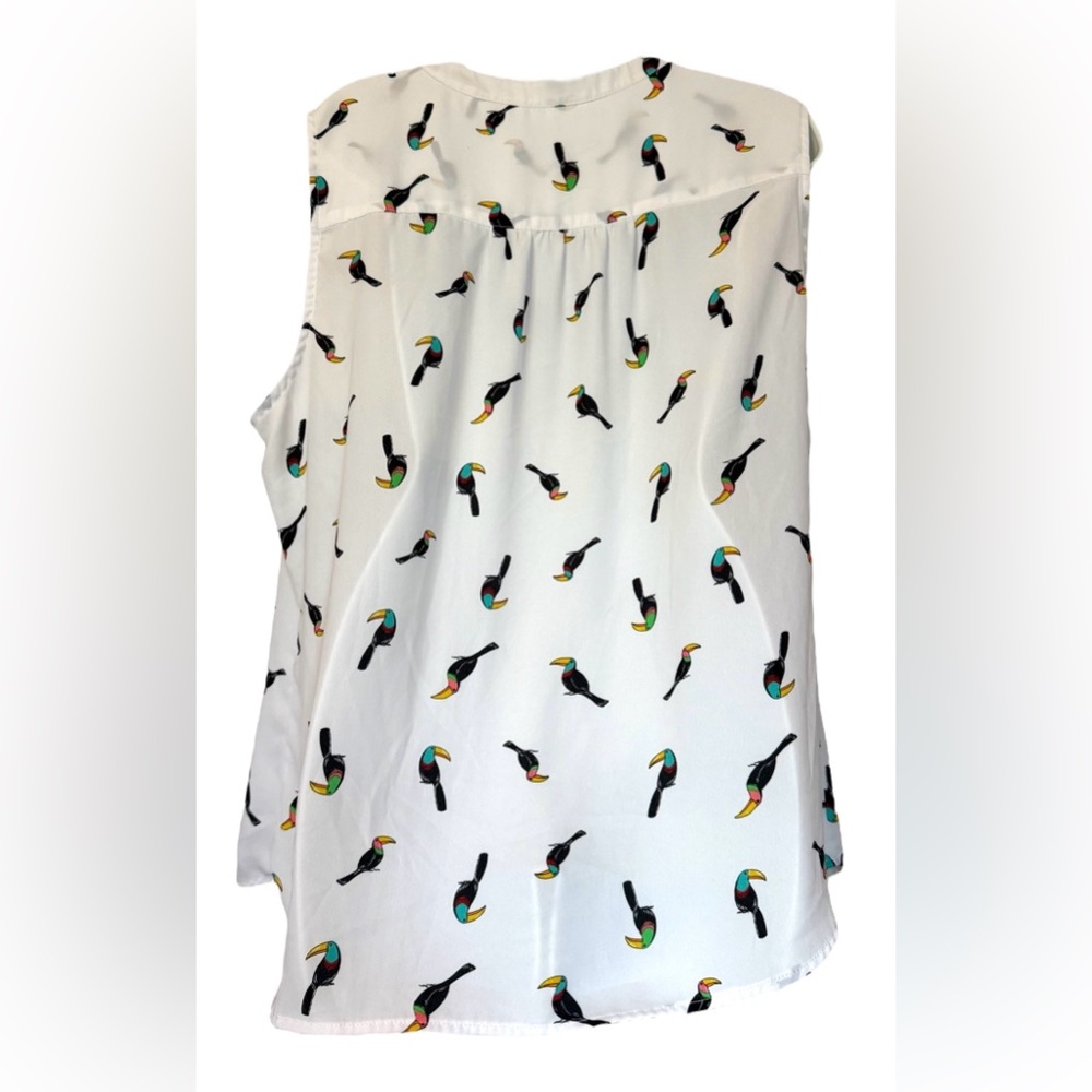 Toucan Print  Sleeveless Blouse XL - Picture 6 of 9